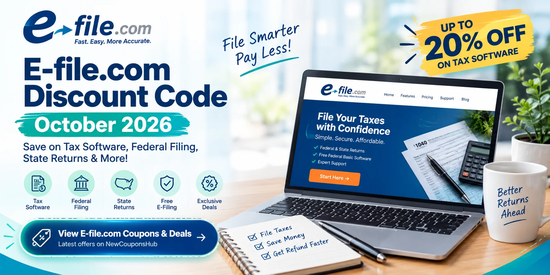 E-file.com Discount Code October 2026 – Tax Software Coupons and Deals