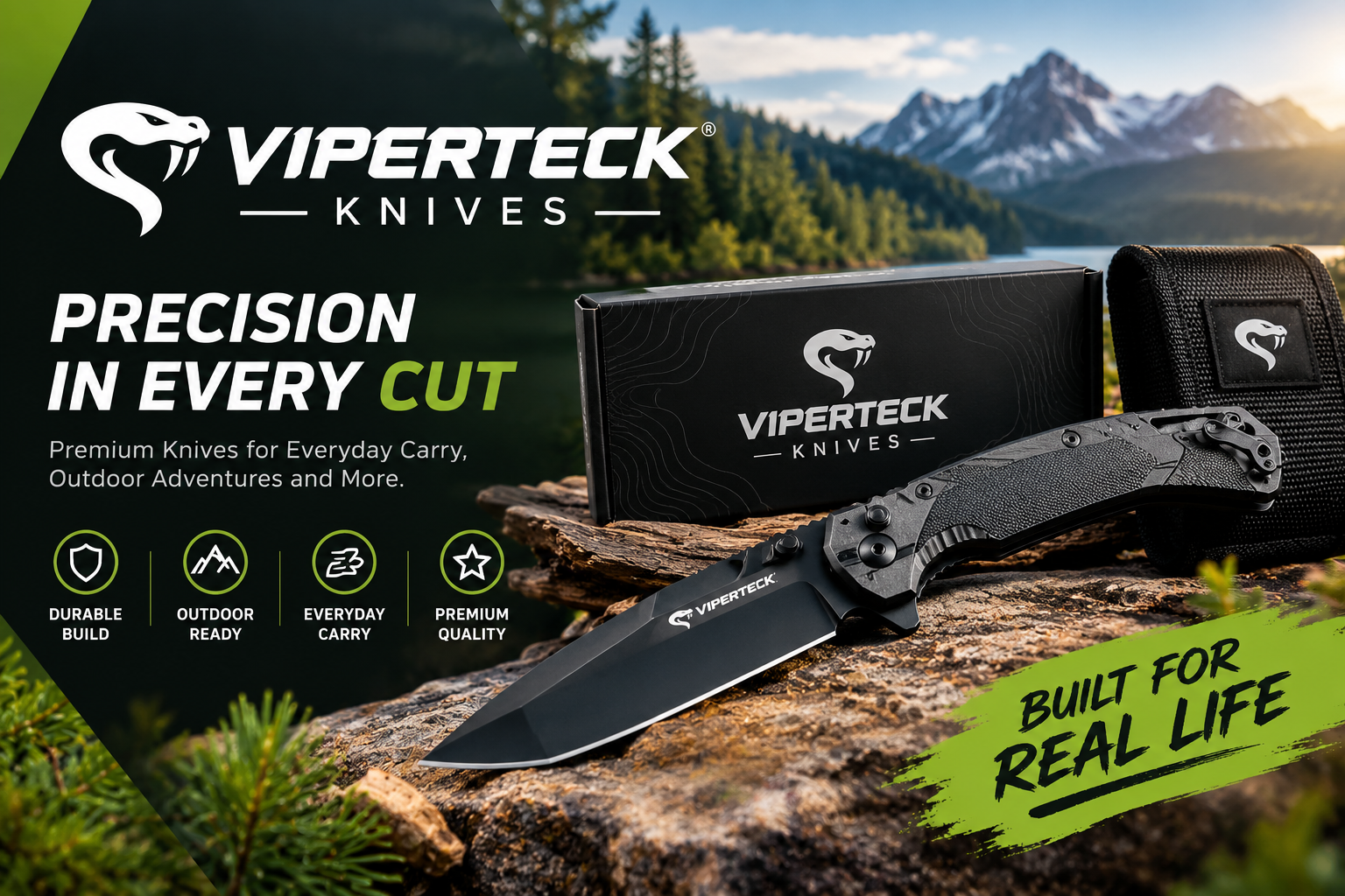 Viper Tec Knives online storefront showcasing high-performance OTF automatic knives, switchblades, and tactical EDC gear.