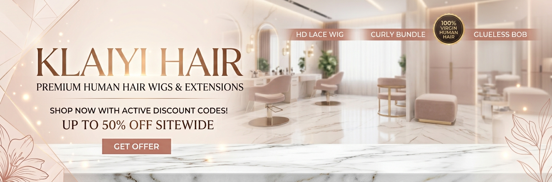 Klaiyi Hair Discount Codes Banner